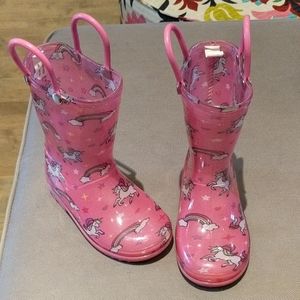 Pink Unicorn Rain Boots